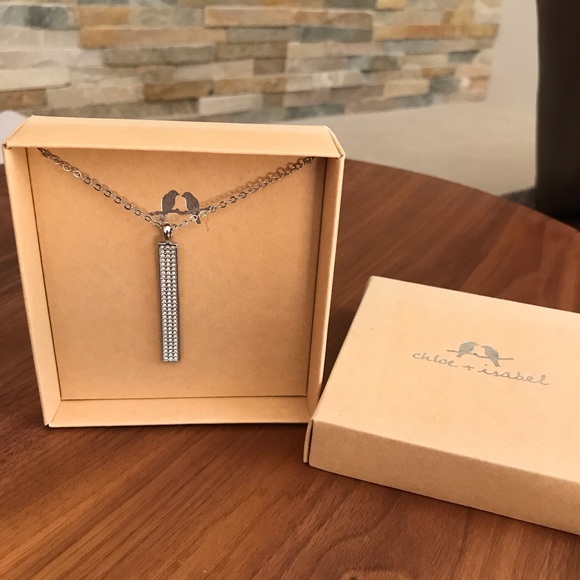 NWOT Pavé Long Bar Necklace - Picture 1 of 5